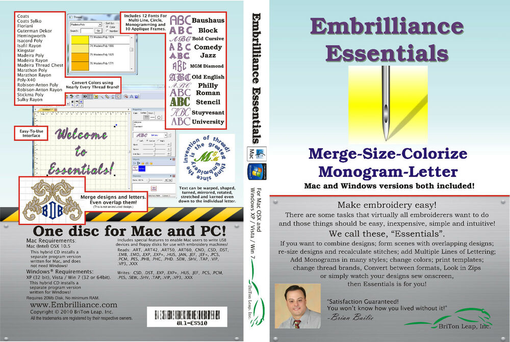 free embrilliance embroidery software